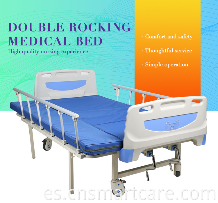 2 Cranks Manual Hospital medical nursing bed